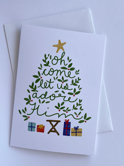 Oh Come Let Us Adore Him - Christmas card