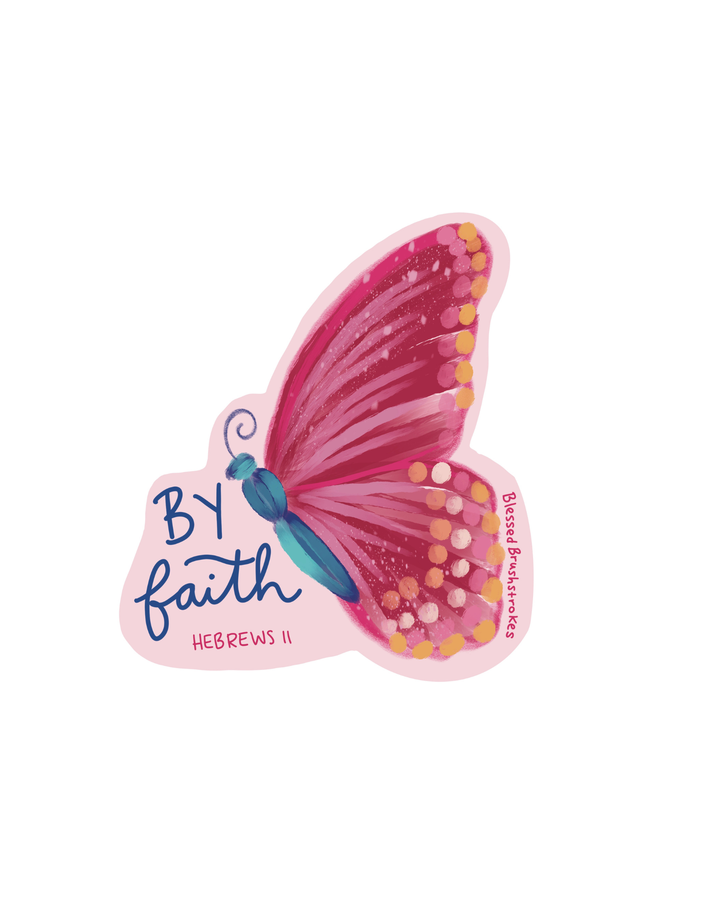 By Faith Butterfly sticker