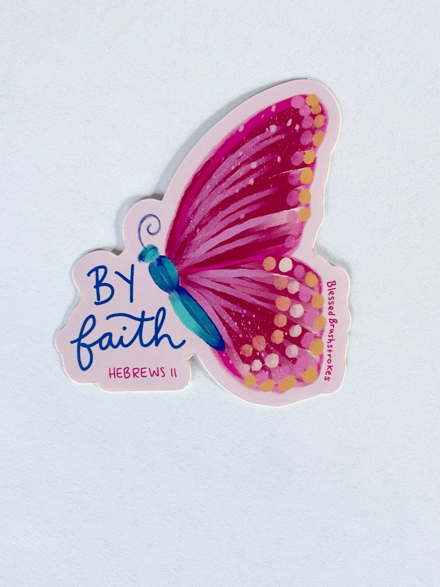 By Faith Butterfly sticker