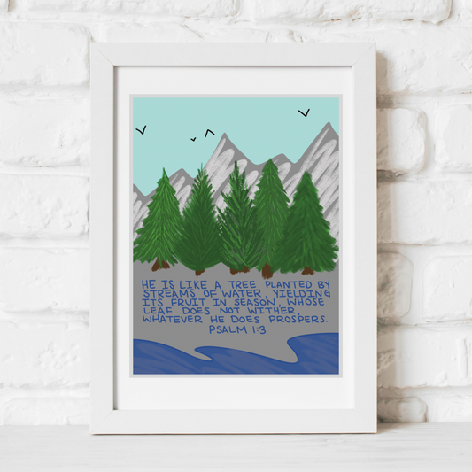 Digital Download He is like a Tree, Psalm 1 Mountains