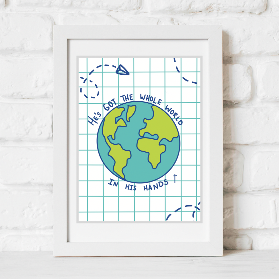 Digital Download He’s Got the Whole World in His Hands, Hymn Art